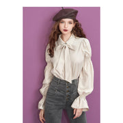 long sleeve casual office blouse, view 4 - MRSLM