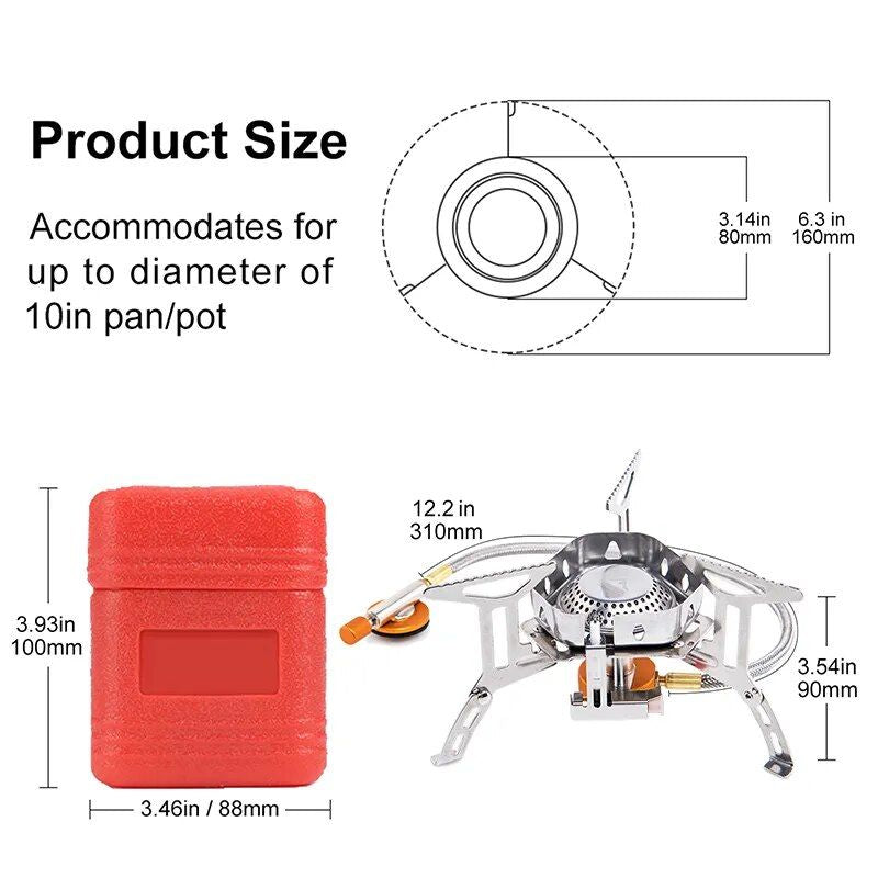 compact camping gas burner, view 7 - MRSLM