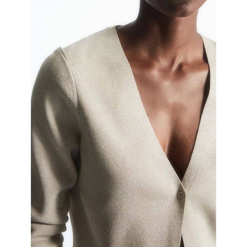 V-neck single-breasted cardigan, view 4 - MRSLM