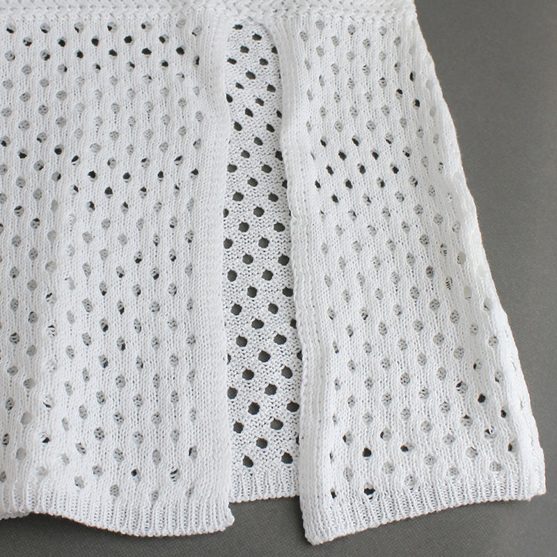 knitted long hollow sling dress, view 3 - MRSLM