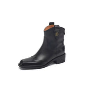 women's retro leather ankle boots, view 3 - MRSLM