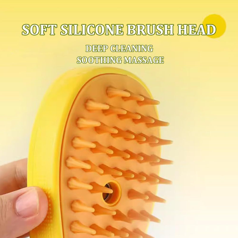 3-in-1 steamy cat grooming brush, view 6 - MRSLM