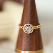 geometric gold tone index finger ring, view 2 - MRSLM