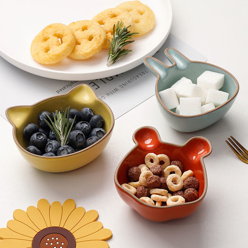 cute cartoon ceramic snack and sauce dish set, view 7 - MRSLM