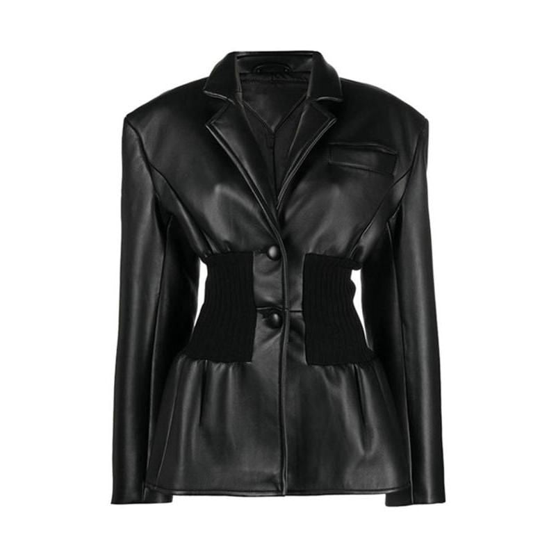 womens patchwork blazer, view 5 - MRSLM