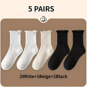 women's ruffle ankle socks 5 pairs, view 7 - MRSLM