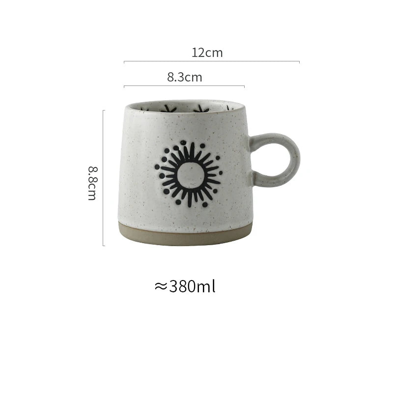japanese hand-painted ceramic coffee mug, view 2 - MRSLM