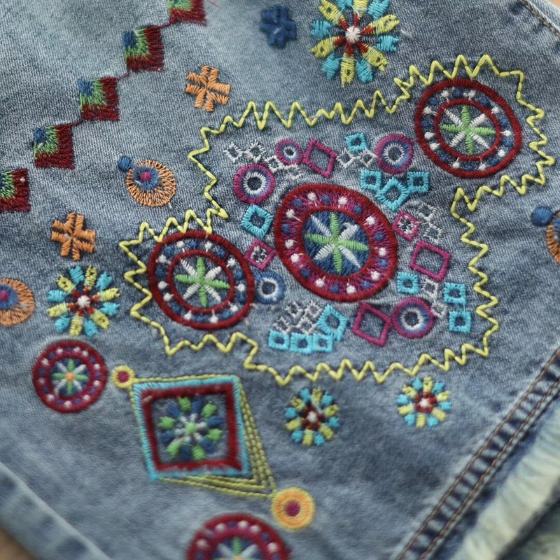 floral denim capris, view 7 - MRSLM