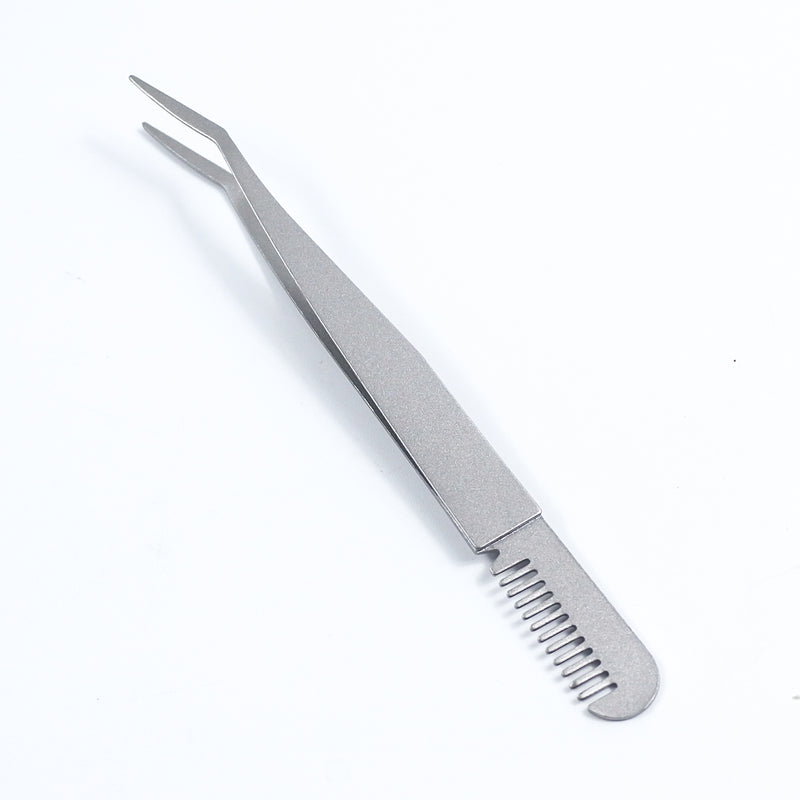 stainless steel eyelash tweezers, view 6 - MRSLM