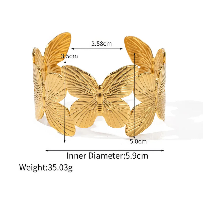 gold butterfly bracelet, view 8 - MRSLM
