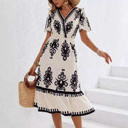 floral print puff sleeve wrap dress - MRSLM
