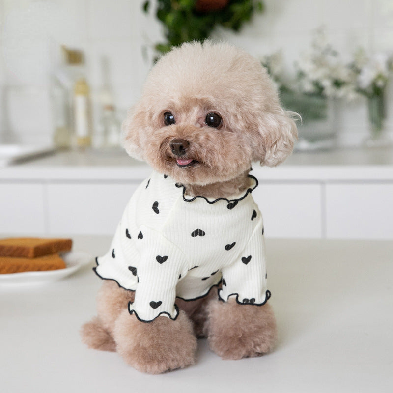 embroidered bear waffle pet vest, view 4 - MRSLM