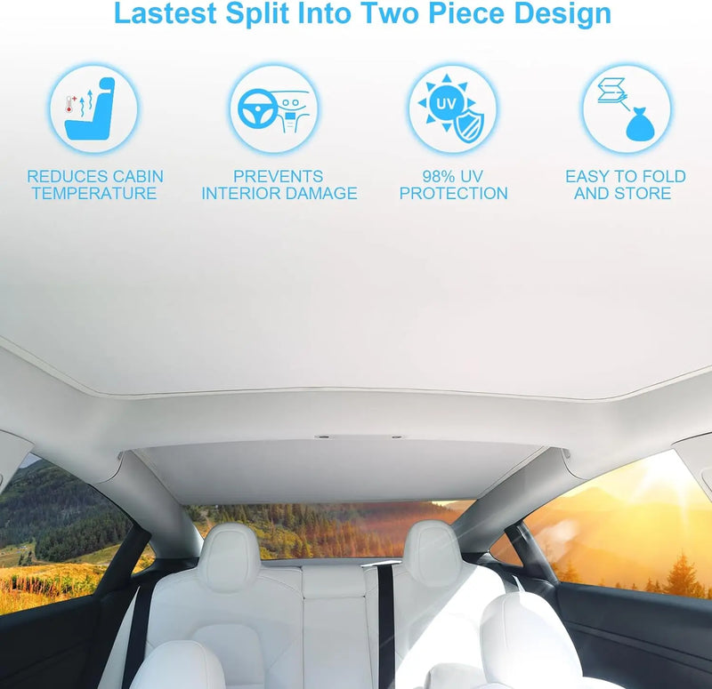roof sunshade for Tesla Model 3, view 3 - MRSLM