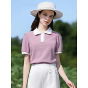 puff sleeve polo neck t-shirt, view 3 - MRSLM