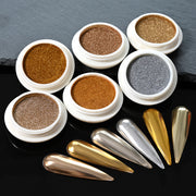 mirror chrome metallic nail powder set, view 3 - MRSLM