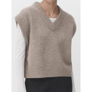Women's knitted V-neck vest, view 2 - MRSLM