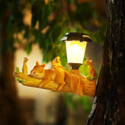 solar-powered resin sloth squirrel statue - MRSLM