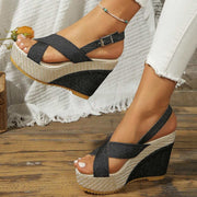 thick sole wedge heel sandals, view 2 - MRSLM