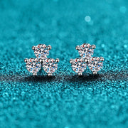 sterling silver moissanite clover earrings, view 5 - MRSLM