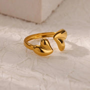 heart stainless steel adjustable ring - MRSLM