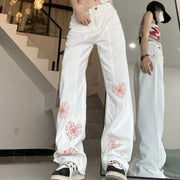 white wide leg jeans, view 3 - MRSLM