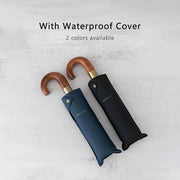 large wood handle automatic golf umbrella, view 7 - MRSLM