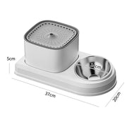 cat water fountain and feeder, view 2 - MRSLM