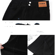 straight high waist wide leg slit micro flare pants, view 3 - MRSLM