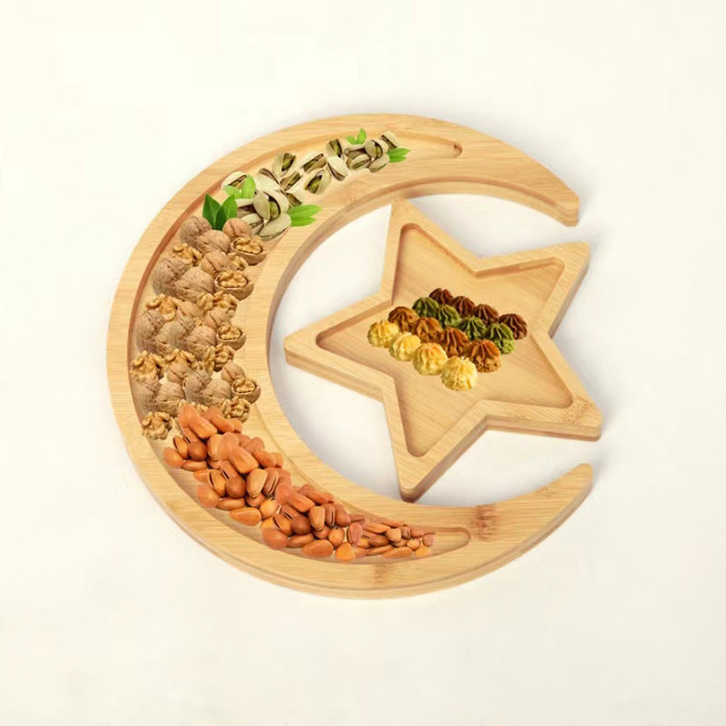 bamboo star snack tray, view 3 - MRSLM