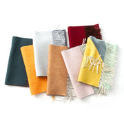 cashmere blend scarf with tassels, view 13 - MRSLM