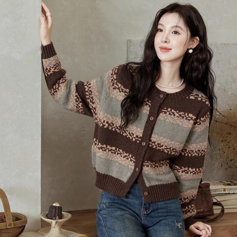 retro striped knitted cardigan - MRSLM
