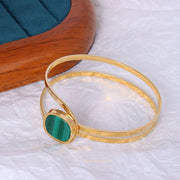 titanium steel jade-look acrylic bangle, view 5 - MRSLM