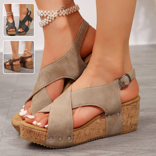 Rivet wedge sandals - MRSLM