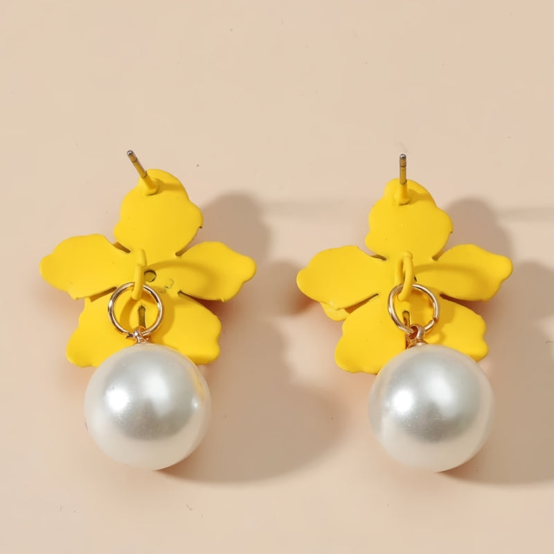 flower drop earrings, view 7 - MRSLM