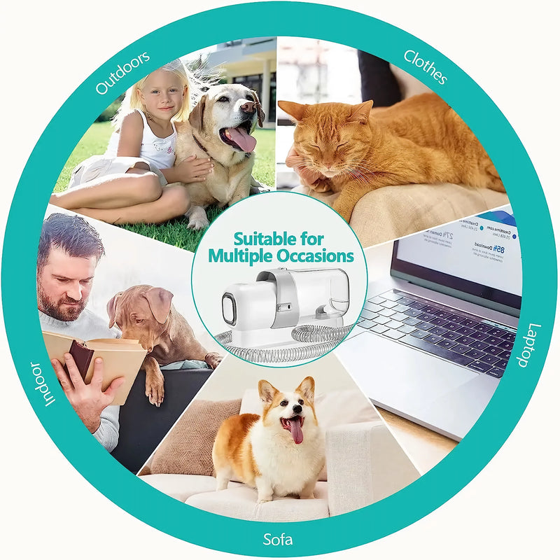 5-in-1 pet grooming kit with vacuum, view 7 - MRSLM