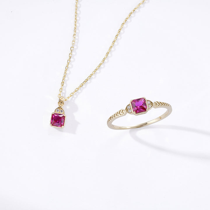 Light Luxury Women's Necklace Sterling Silver Gold Plated Inlay