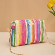 rattan knit straw crossbody bag - MRSLM