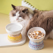 elevated ceramic cat bowl, view 9 - MRSLM