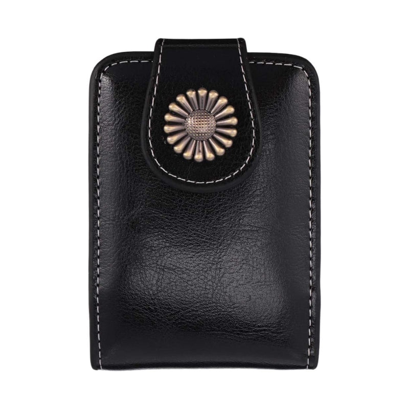 mini portable leather makeup bag with mirror, view 2 - MRSLM