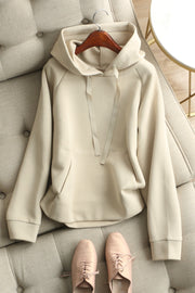 women's plain hooded drawstring sweater, view 6 - MRSLM