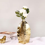 ceramic electroplated gold vase, view 9 - MRSLM