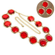 anime cosplay belt with red gem chain, view 3 - MRSLM