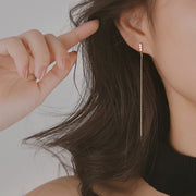 long sterling silver ear line earrings, view 6 - MRSLM