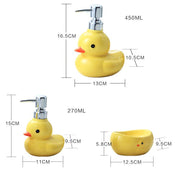 yellow duck ceramic soap dispenser with dish, view 5 - MRSLM