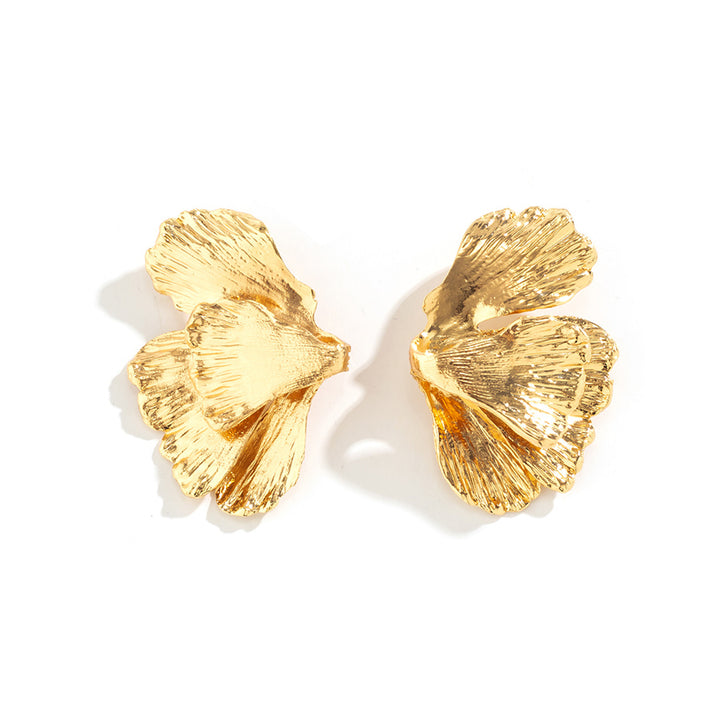 Trendy Geometric Petal Flower Stud Earrings