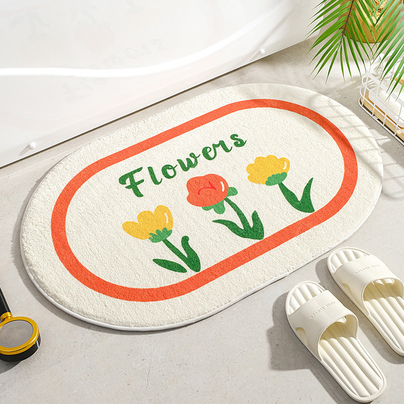 soft floral floor mat, view 10 - MRSLM