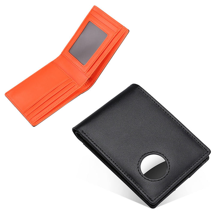Genuine Cow Leather Wallet for Men with Airtag Holder &amp; RFID Blocking