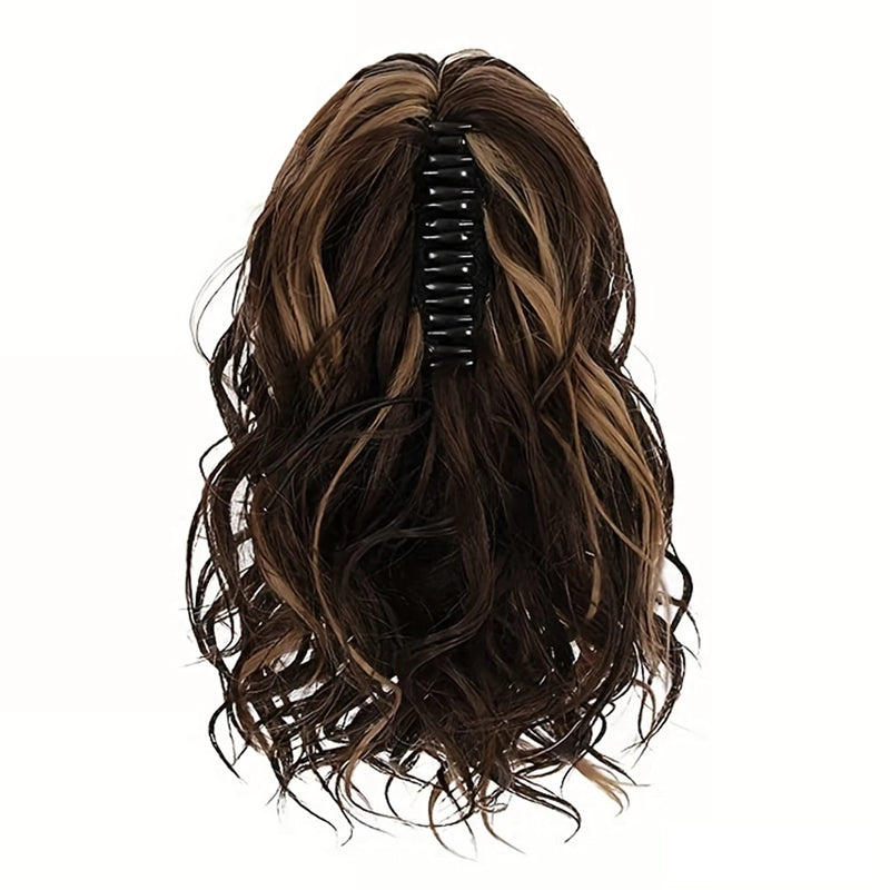 12-inch wavy claw clip ponytail extension, view 4 - MRSLM