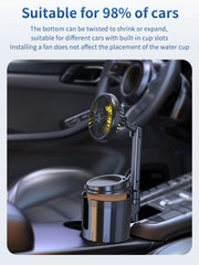 2-in-1 car cup holder fan with usb, view 5 - MRSLM