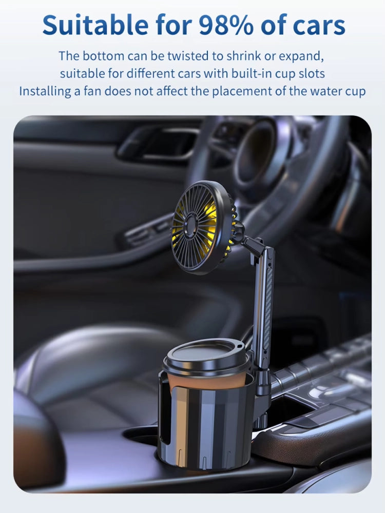 2-in-1 car cup holder fan with usb, view 5 - MRSLM